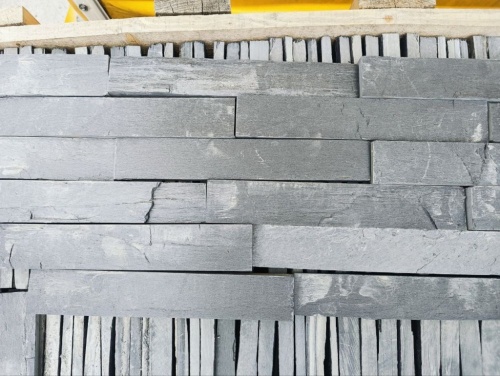 Плитка чёрная из натурального камня фасадная 30 см * 5 см, толщина 7 мм -30 мм купить в Истре