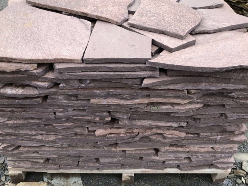 Плитняк лемезит бордовый для облицовки цоколя 20-25 мм  купить в Истре